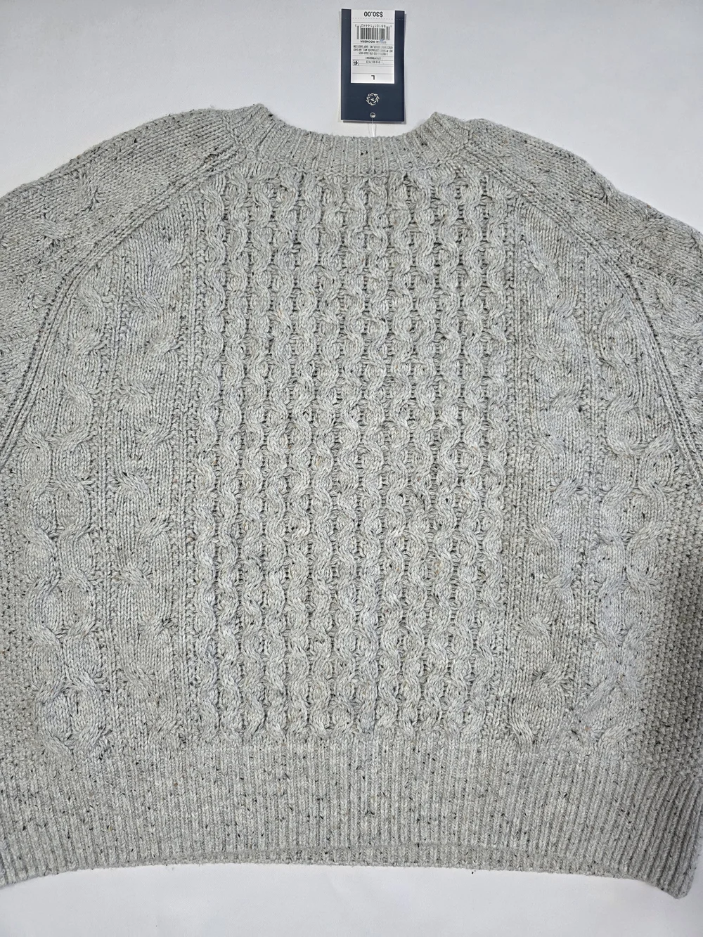 Universal Thread Gray Cable Knit Sweater Size L Chunky Crew Neck - Picture 7 of 8